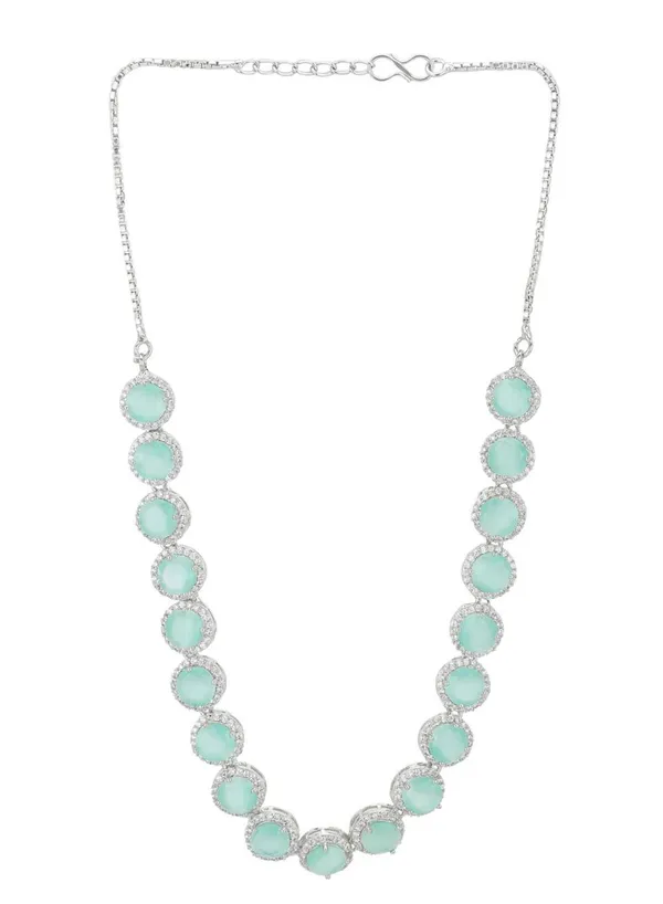 Mint_Green_Alloy_Stone_Necklace_And_Earrings_Set_For_Women