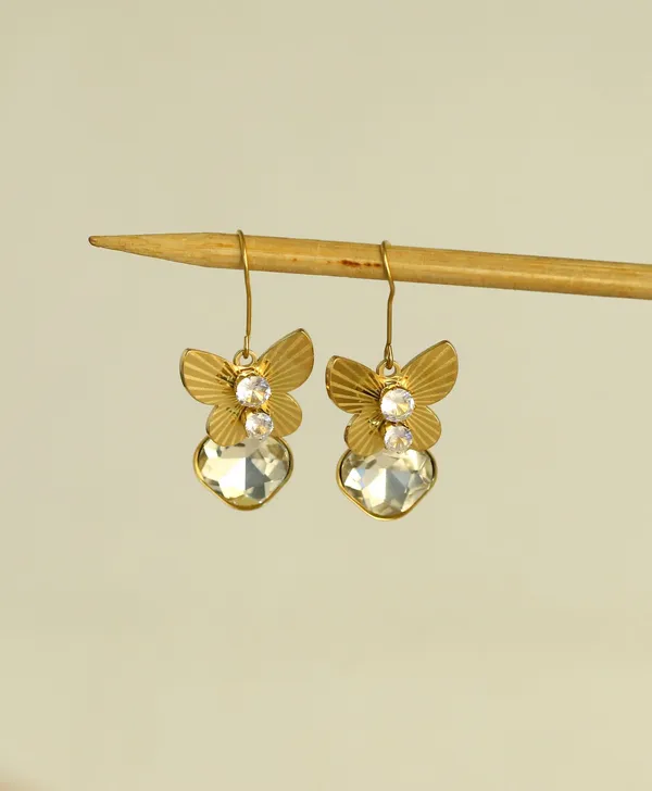 Gold_Stainless_Steel_Butterfly_Crystal_Drop_Earrings_For_Women