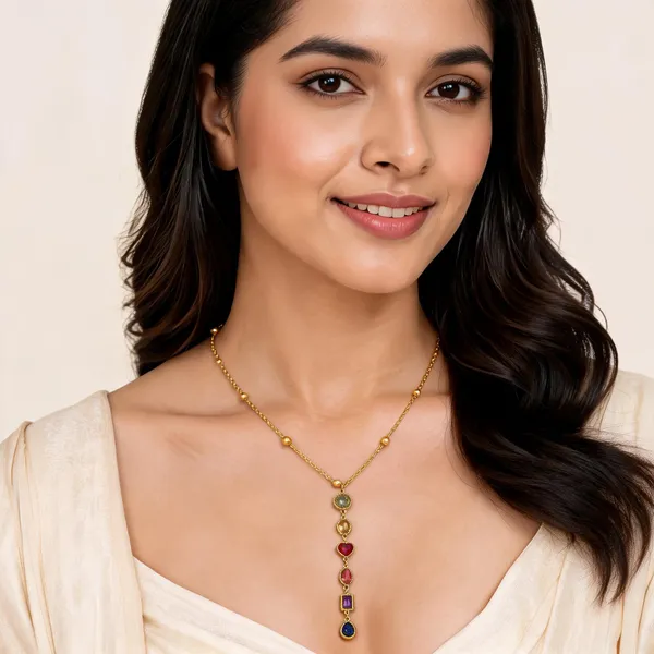 Gold_Tone_Multicolour_Gemstone_Pendant_Necklace_For_Women