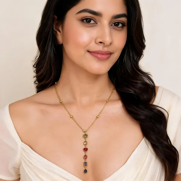 Gold_Tone_Multicolour_Gemstone_Pendant_Necklace_For_Women