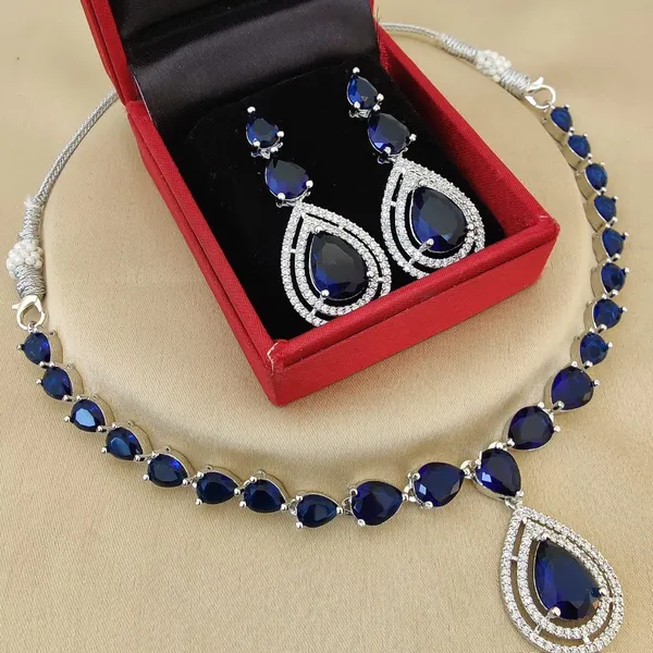 Blue_Silver_Tone_Teardrop_Stone_Necklace_And_Earrings_Set_For_Women
