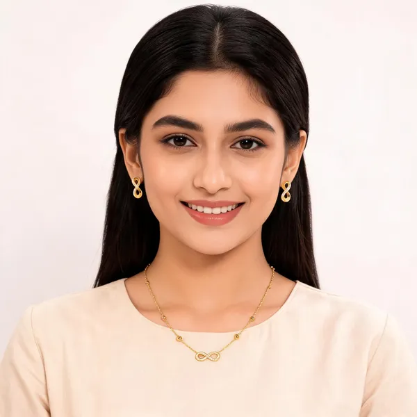Gold_Stainless_Steel_Infinity_Necklace_And_Earrings_Set_For_Women