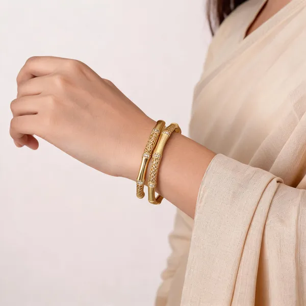 Gold_Stainless_Steel_Lattice_Designer_Kada_Bangle_For_Women