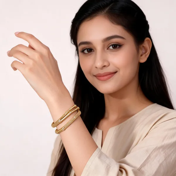 Gold_Stainless_Steel_Lattice_Designer_Kada_Bangle_For_Women