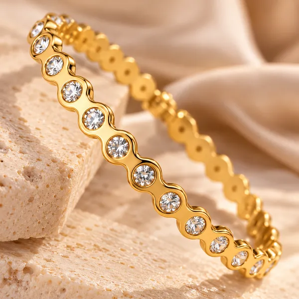 Gold_Stainless_Steel_Crystal_Stone_Bracelet_For_Women