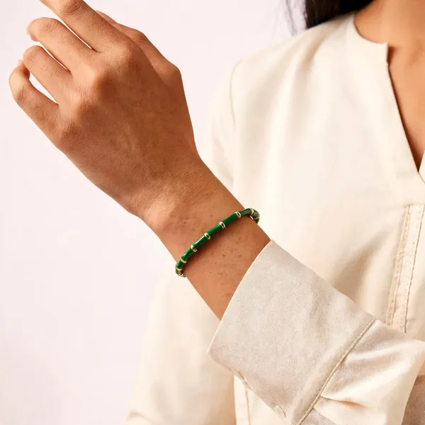 Green_Gold-Tone_Bamboo_Style_Stainless_Steel_Bangle_For_Women