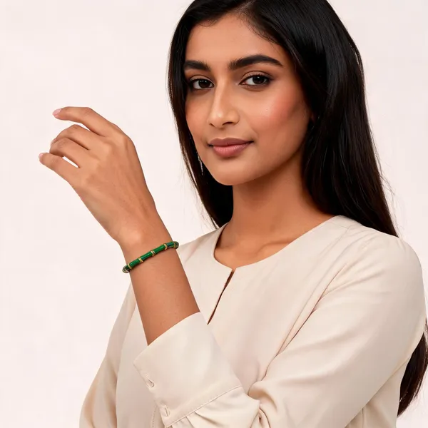 Green_Gold-Tone_Bamboo_Style_Stainless_Steel_Bangle_For_Women