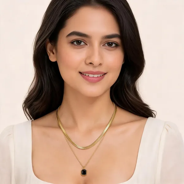 Gold_Tone_Layered_Pendant_Necklace_For_Women