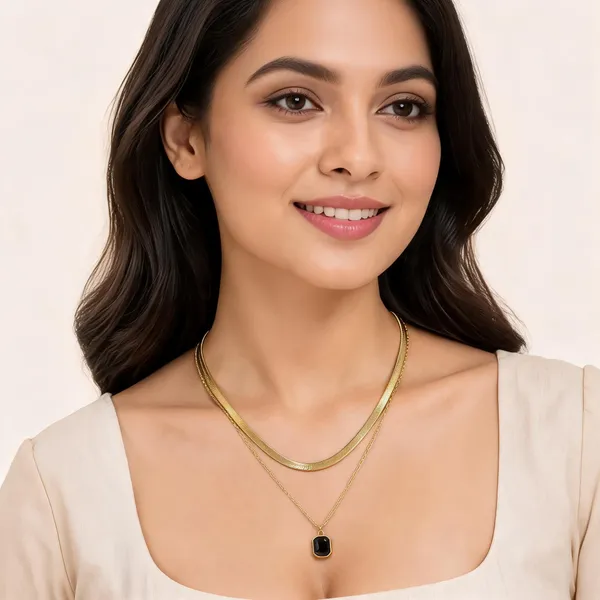 Gold_Tone_Layered_Pendant_Necklace_For_Women