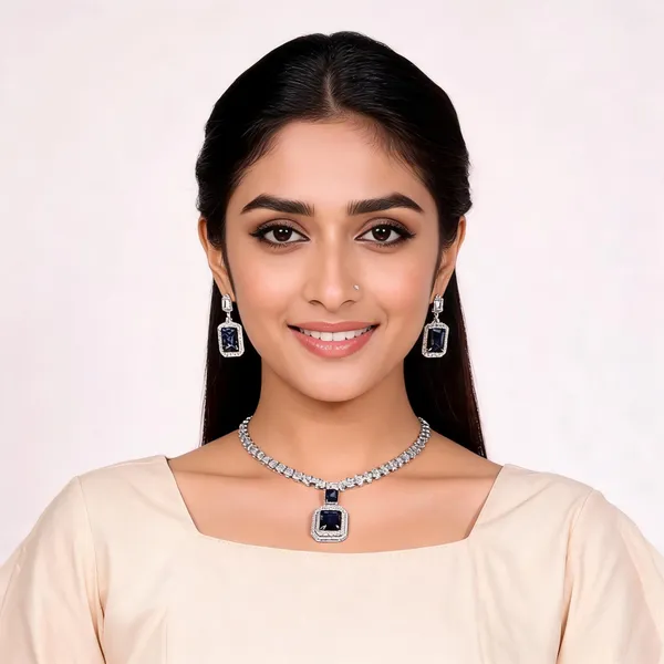 Silver_Blue_Alloy_Stone_Necklace_And_Earrings_Set_For_Women