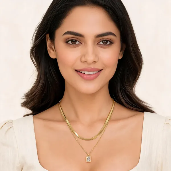Gold_Stainless_Steel_Layered_Pendant_Necklace_For_Women