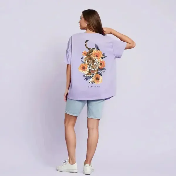 Lavender_Cotton_Oversized_Tiger_Print_T-Shirt_For_Unisex