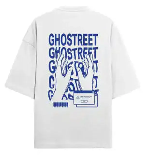 White_Cotton_Oversized_Blue_Ghost_Graphic_T-Shirt_For_Unisex