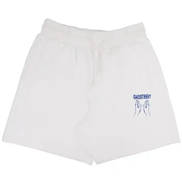 White_French_Terry_Relaxed_Fit_Hope_Shorts_For_Unisex
