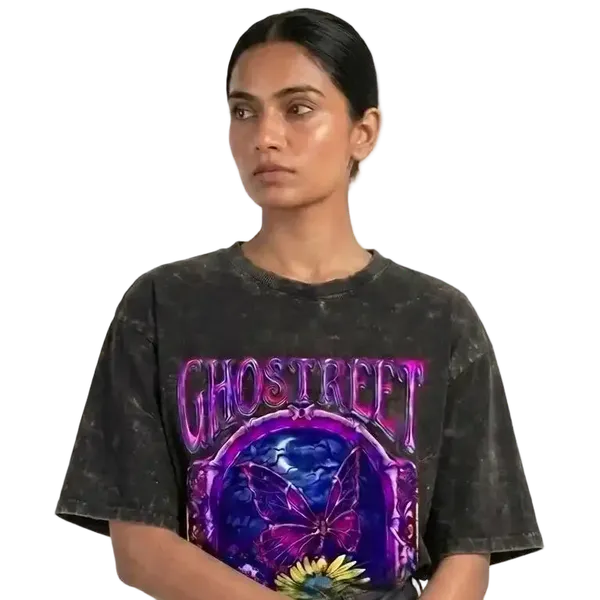 Black_Cotton_Oversized_Acid_Wash_Psychedelic_Butterfly_T-Shirt_For_Unisex