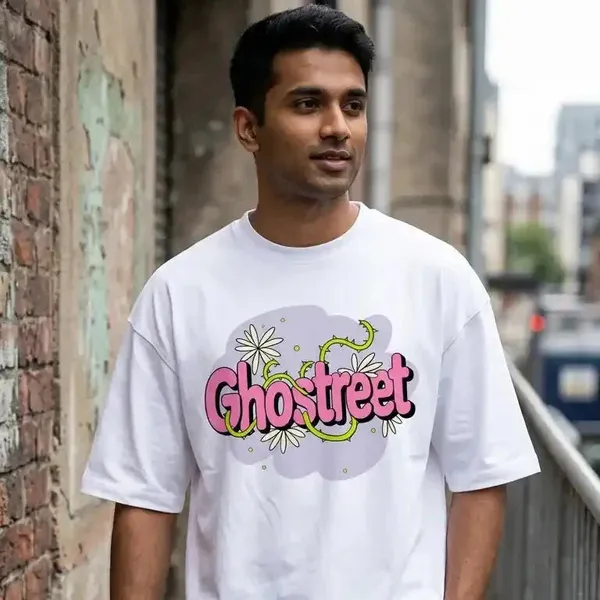White_Cotton_Oversized_Y2K_Floral_Bubble_T-Shirt_For_Unisex