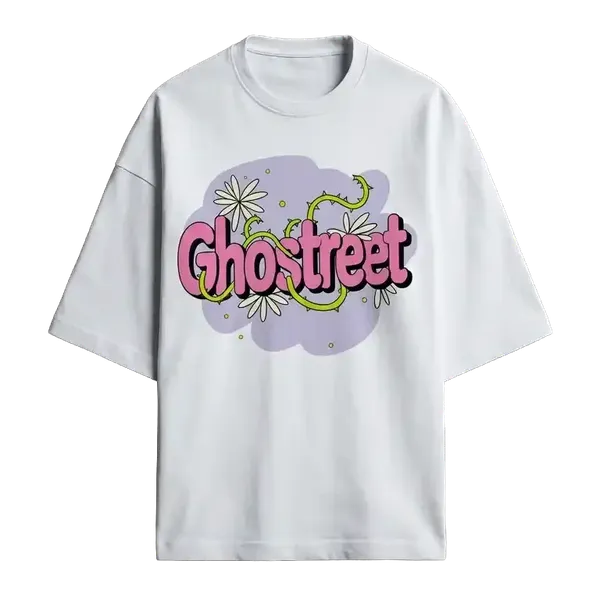 White_Cotton_Oversized_Y2K_Floral_Bubble_T-Shirt_For_Unisex