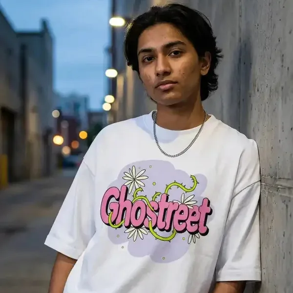 White_Cotton_Oversized_Y2K_Floral_Bubble_T-Shirt_For_Unisex