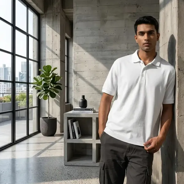 White_Cotton_Minimalist_Polo_T-Shirt_For_Unisex