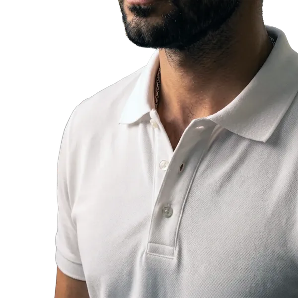 White_Cotton_Minimalist_Polo_T-Shirt_For_Unisex