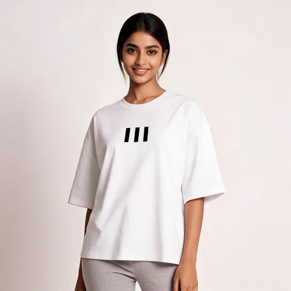 White_Cotton_Oversized_Drop_Shoulder_T-Shirt_For_Unisex