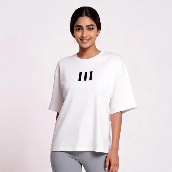 White_Cotton_Oversized_Drop_Shoulder_T-Shirt_For_Unisex
