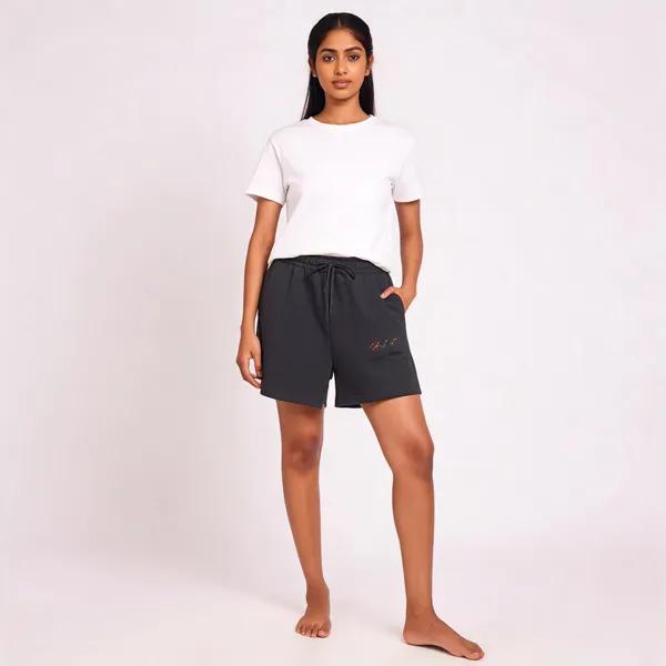 Black_French_Terry_Relaxed_Fit_Heavyweight_Shorts_For_Unisex