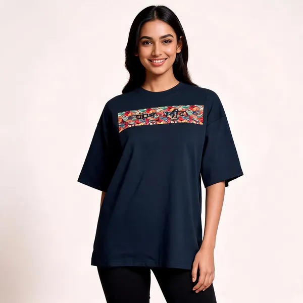 Navy_Blue_Cotton_Oversized_Drop_Shoulder_T-Shirt_For_Unisex