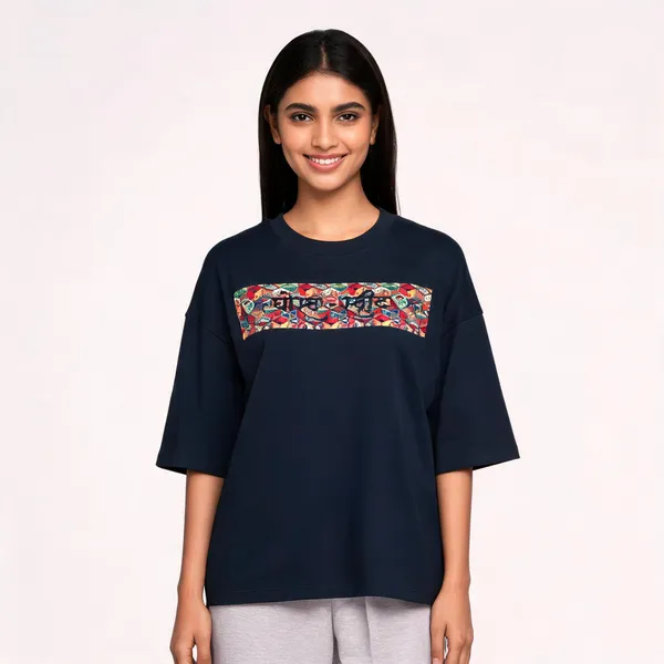 Navy_Blue_Cotton_Oversized_Drop_Shoulder_T-Shirt_For_Unisex