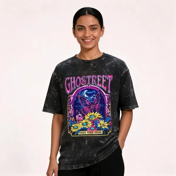 Black_Cotton_Oversized_Acid_Wash_Psychedelic_Butterfly_T-Shirt_For_Unisex