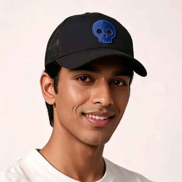 Black_Cotton_6-Panel_Mesh_Snapback_Cap_For_Unisex