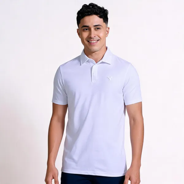 White_Polyester_Regular_Fit_Polo_T-Shirt_For_Men