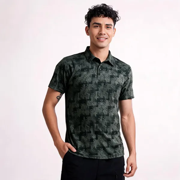 Smoky_Olive_Polyester_Active_Polo_T-Shirt_For_Men