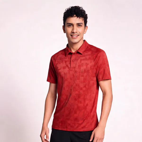 Red_Polyester_Sporty_Polo_T-Shirt_For_Men