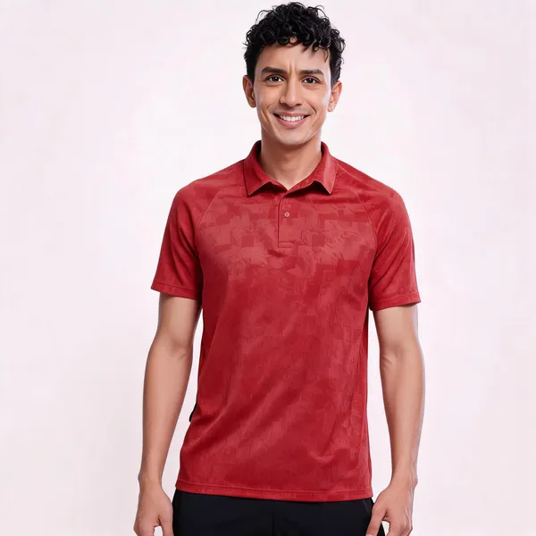 Red_Polyester_Sporty_Polo_T-Shirt_For_Men