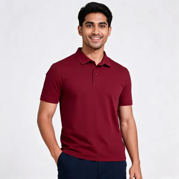 Berry_Red_Polyester_Polo_T-Shirt_For_Men