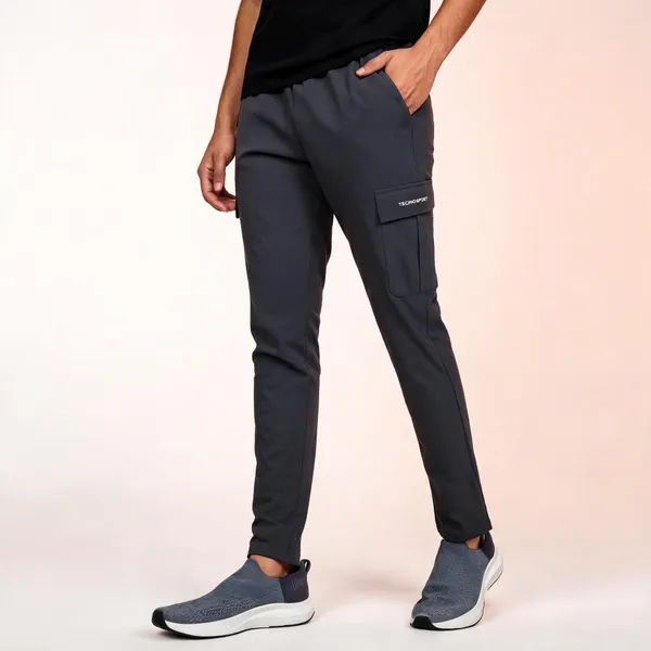 Black_Polyester_Cargo_Jogger_Pants_For_Men