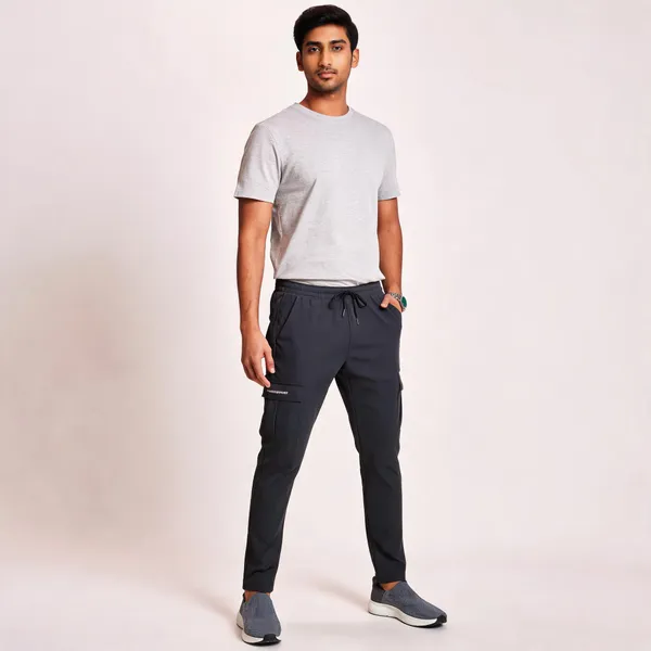 Black_Polyester_Cargo_Jogger_Pants_For_Men