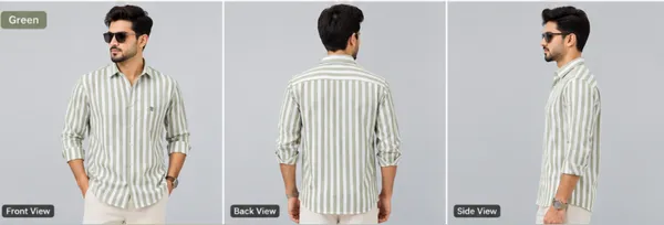 Green_Cotton_Striped_Casual_Shirt_For_Men