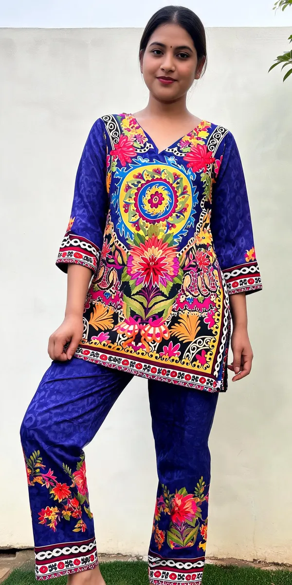 Navy_Printed_Straight_Cut_Kurta_Pajama_Set_For_Men