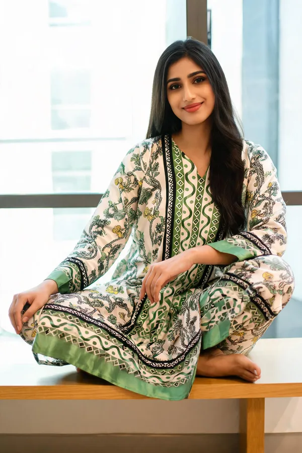 Multicolour_Floral_Print_Relaxed_Kurta_Set_For_Women