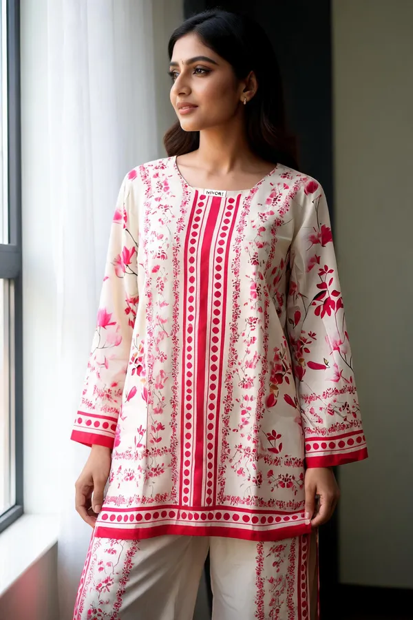 Cream_Floral_Print_Straight_Kurta_Set_For_Women