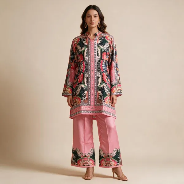 Pink_Floral_Print_Straight_Kurta_Palazzo_Set_For_Women