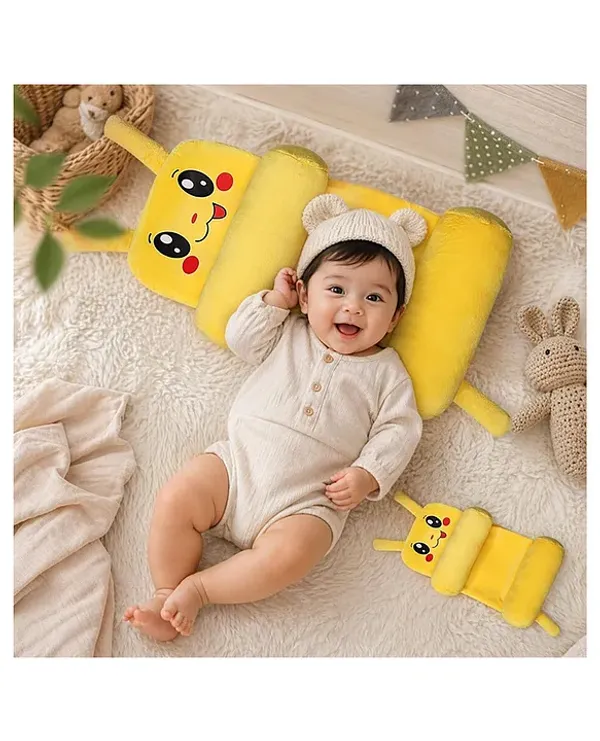 Yellow_Cotton_Foam_Cartoon_Character_Baby_Pillow_For_Kids