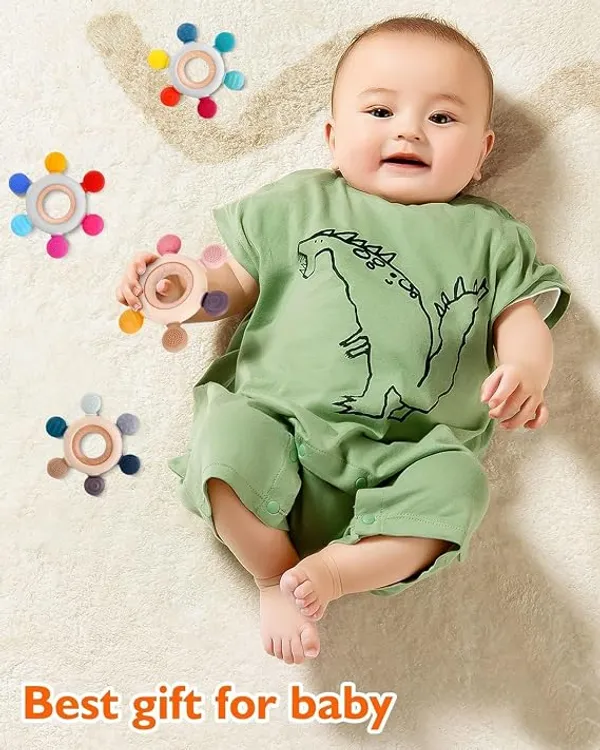 Multicolour_Silicone_Wooden_Baby_Teething_Rattle_For_Infants_-_Pack_of_2
