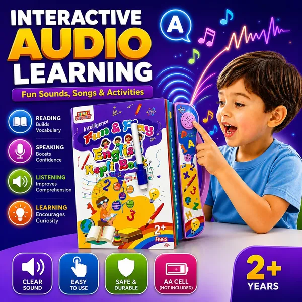 NHR_Fun_&_Play_English_Talking_Sound_Book_for_Kids_Ages_2+_with_Pen,_Interactive_Educational_E-Book_with_Music,_Voice_Recording,_Numbers,_Alphabets_&_Shapes_Toy_Gift_for_Toddler_Boys_Girls
