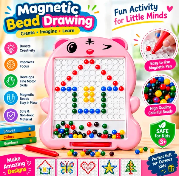 Pink_Plastic_Magnetic_Bead_Drawing_Activity_Board_For_Kids