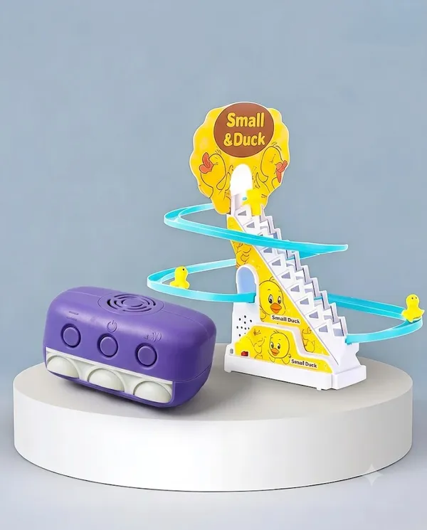 Yellow_Plastic_Duck_Track_Stair_Climbing_And_Plastic_Electronic_Sound_Toy_For_Kids_Combo_Set