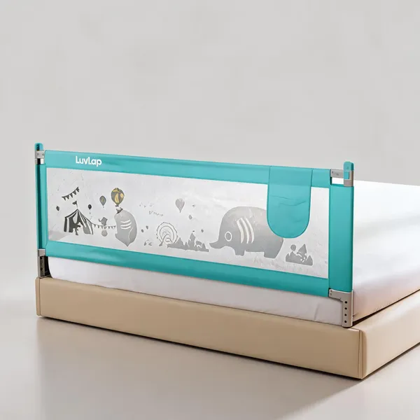 Turquoise_Mesh_Fabric_Bed_Safety_Rail_For_Kids