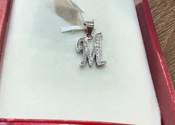 Silver-Tone_Rhinestone_M_Letter_Pendant_for_Women